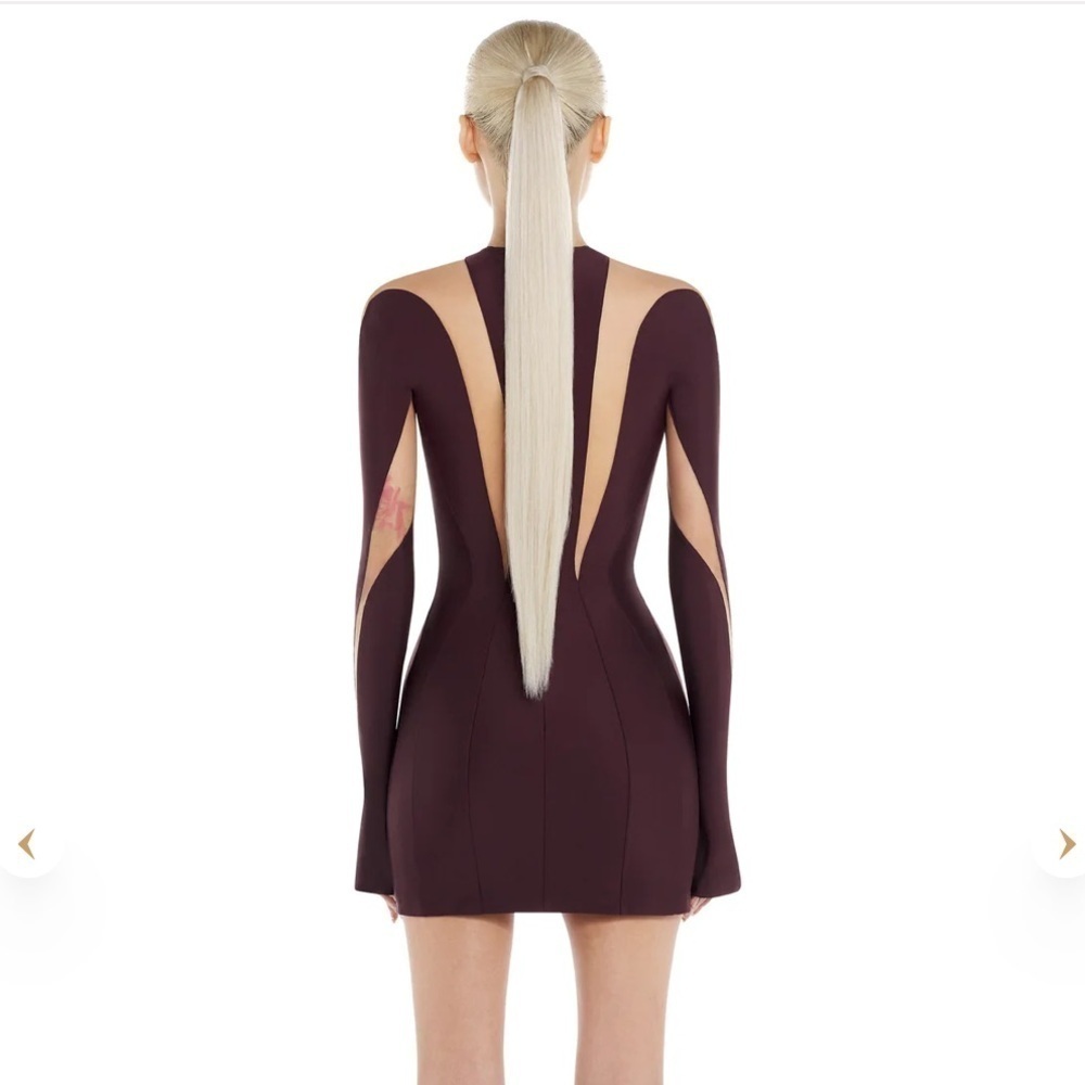 Mugler Black and White Graphic Mini Dress - Picture 4 of 5